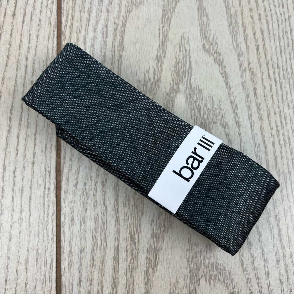 653 Bar III Men's Tie 310 Hunter Cobble Solid $55 Silk Poly Blend